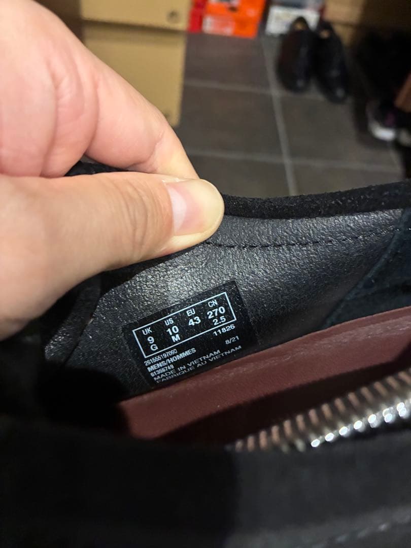 クラークス　黒 スエード レースアップシューズ