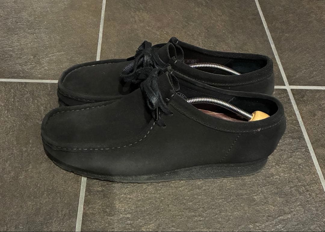 クラークス　黒 スエード レースアップシューズ