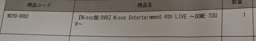 ヤ*ン様 Nissy 4th LIVE〜DOME TOUR〜 DVD