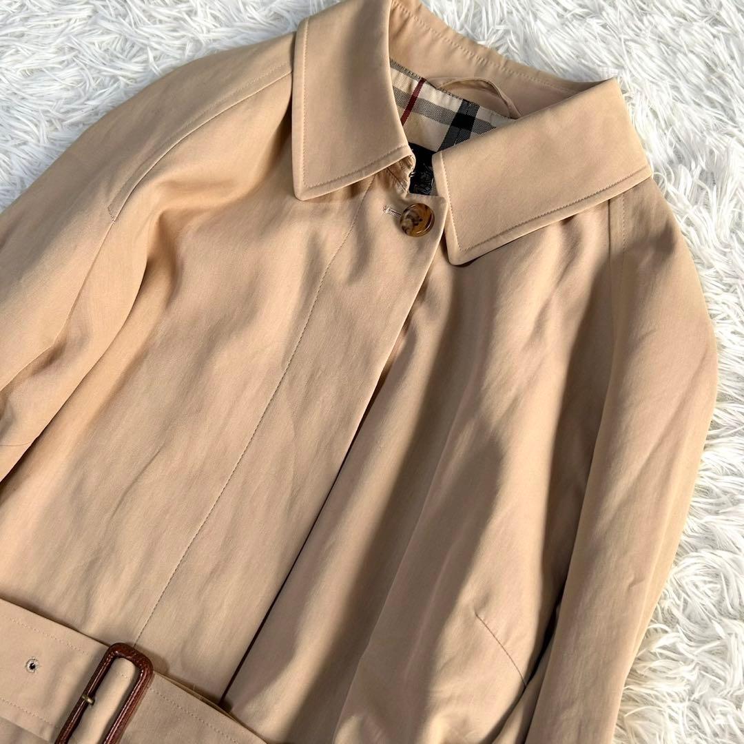 【希少46サイズ】バーバリーロンドン　ベルト付き　ステンカラーコート　ベージュ