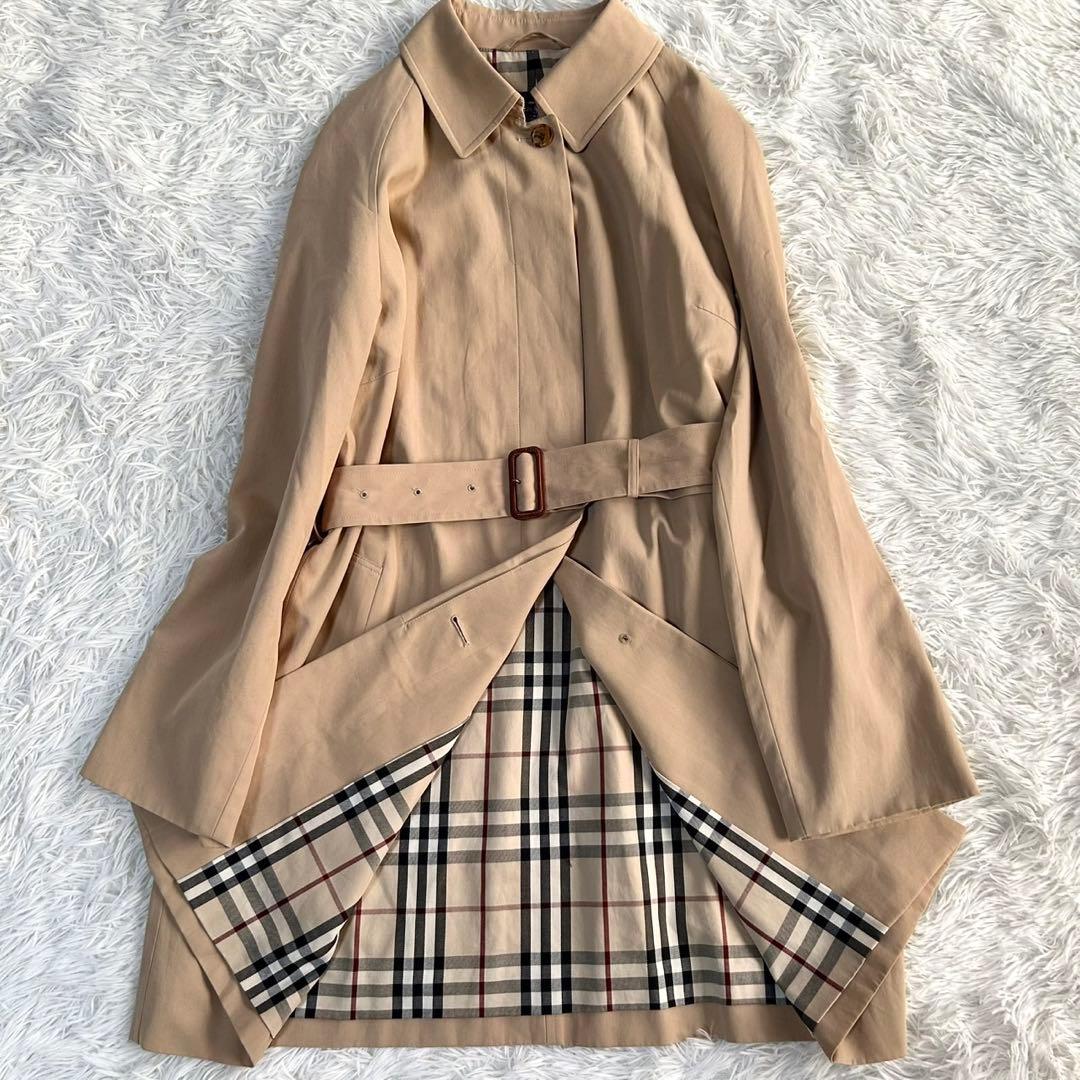 【希少46サイズ】バーバリーロンドン　ベルト付き　ステンカラーコート　ベージュ