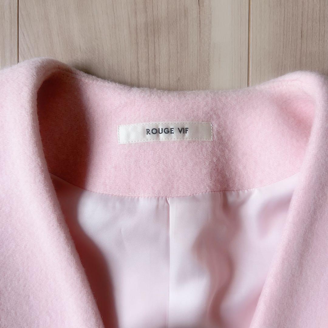 25AW＊極美品 ROUGE VIF ノーカラー Vネック ウールコート 36