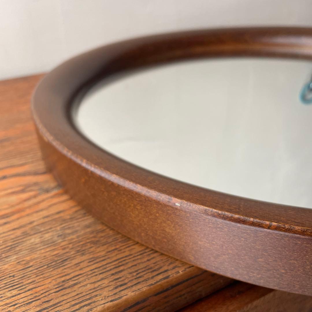 柳宗理　秋田木工　木製　壁掛けミラー　壁掛け鏡 円形　直径約40cm