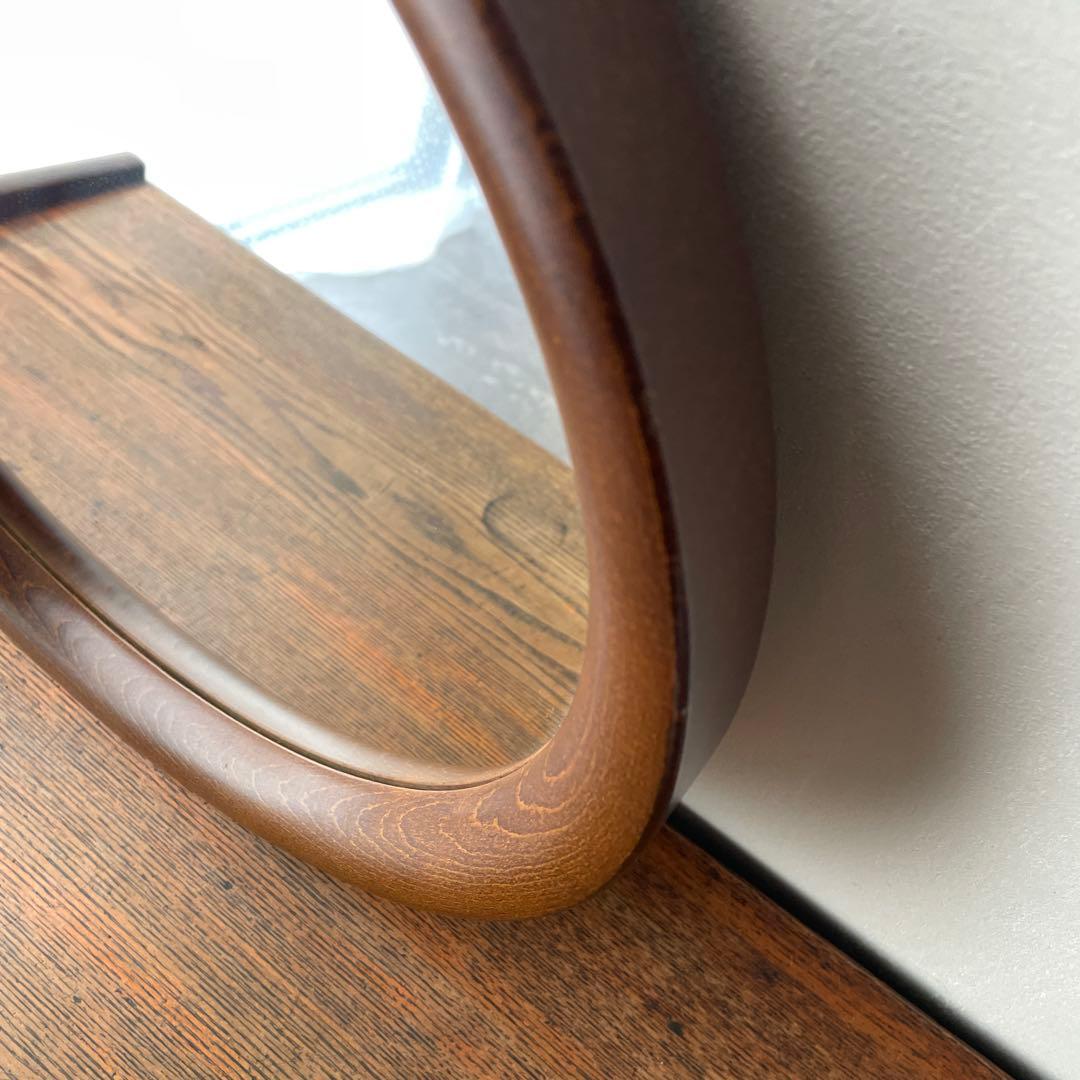 柳宗理　秋田木工　木製　壁掛けミラー　壁掛け鏡 円形　直径約40cm