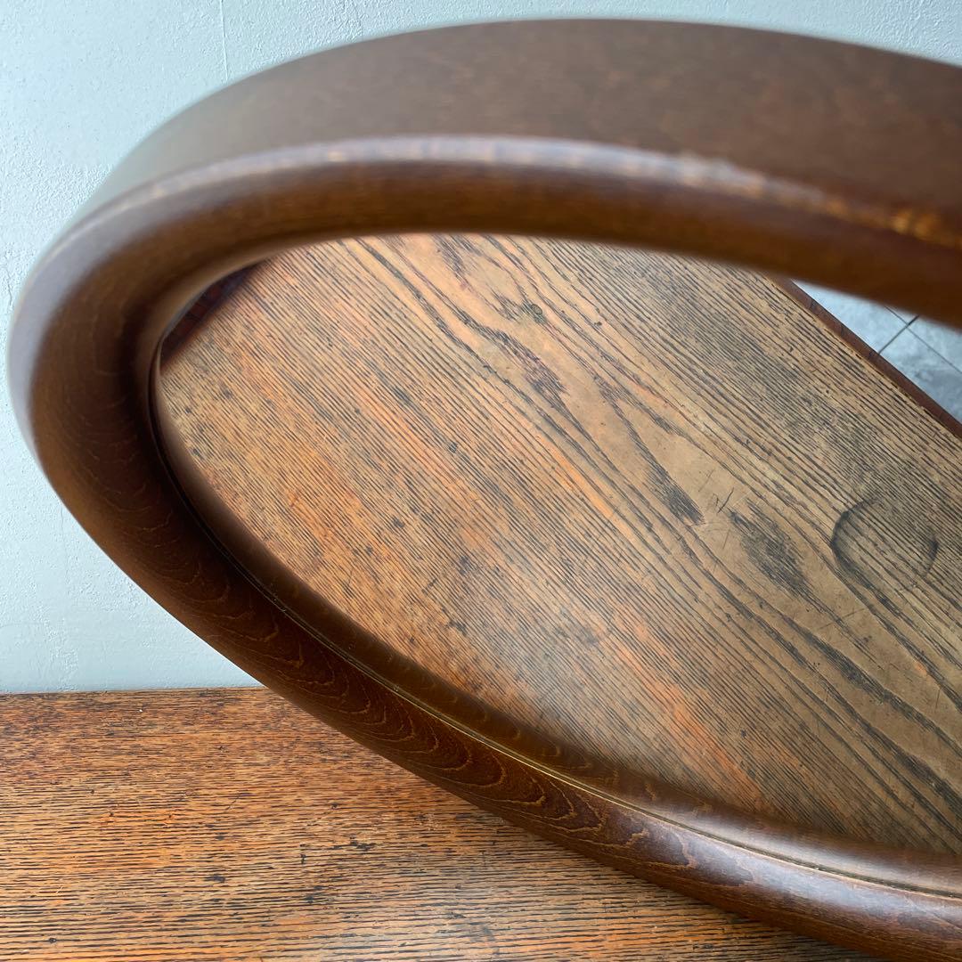 柳宗理　秋田木工　木製　壁掛けミラー　壁掛け鏡 円形　直径約40cm