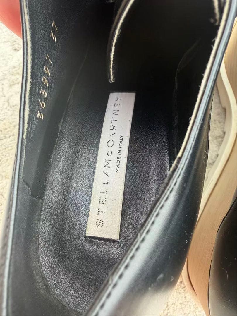 ステラマッカートニー　レザー プラットフォームスニーカー 黒　37