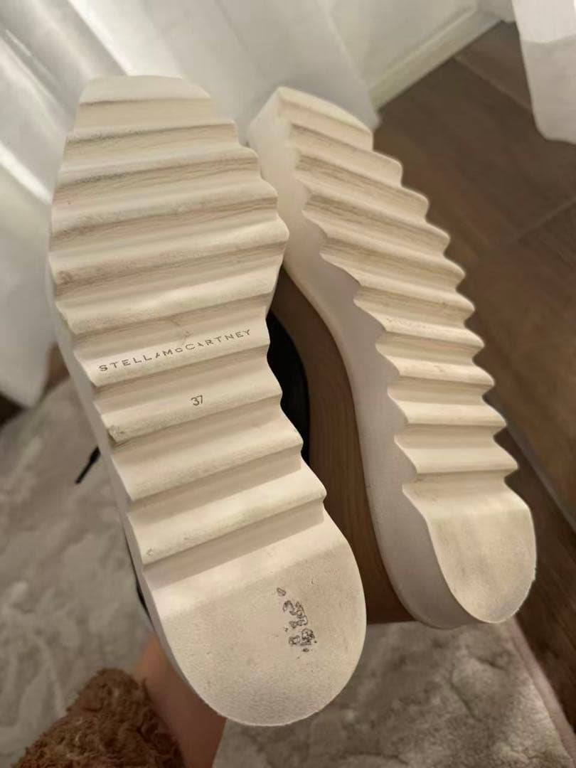 ステラマッカートニー　レザー プラットフォームスニーカー 黒　37