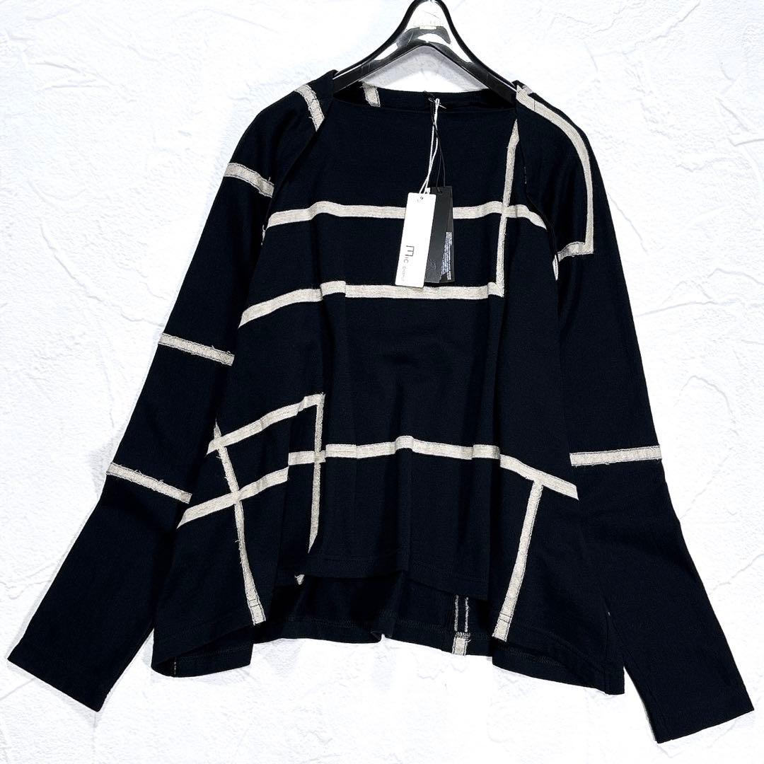 凡　センソユニコ　カットソー　コットン　ウール混　変形　刺繍　フレア　ワイド