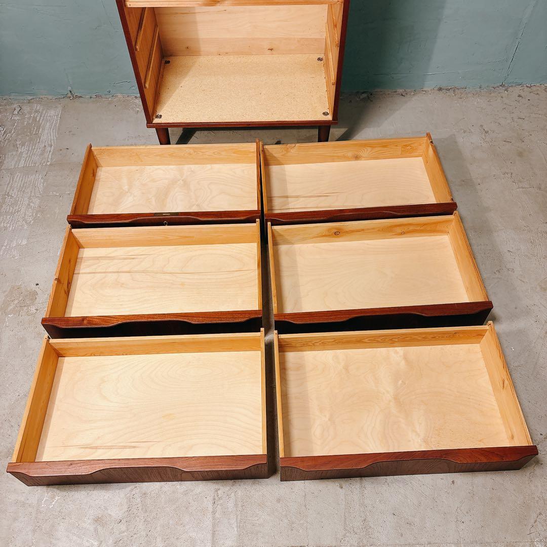 デンマーク　チーク材　六段チェスト　北欧家具　北欧ビンテージ