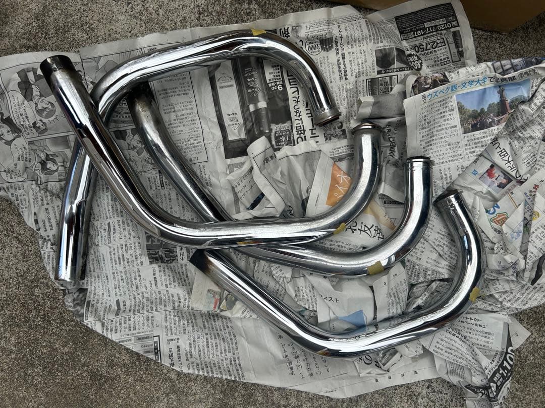 キングロード88フルエキマフラー　メッキ バリオス用