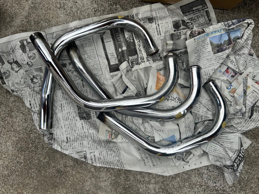 キングロード88フルエキマフラー　メッキ バリオス用