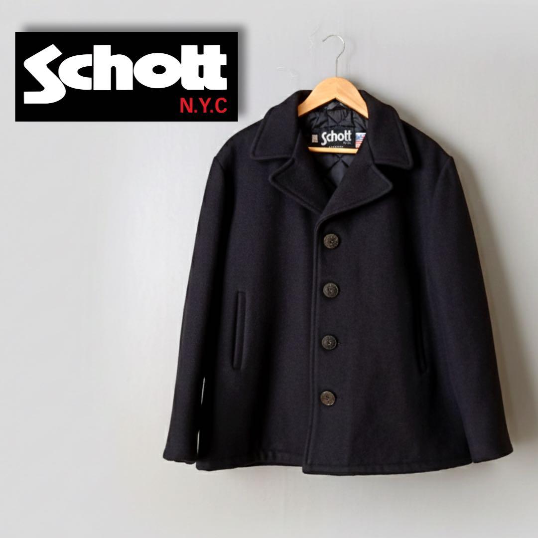 ショット　ピーコート　黒 ウール シングル 42 メンズ　美品　米国製