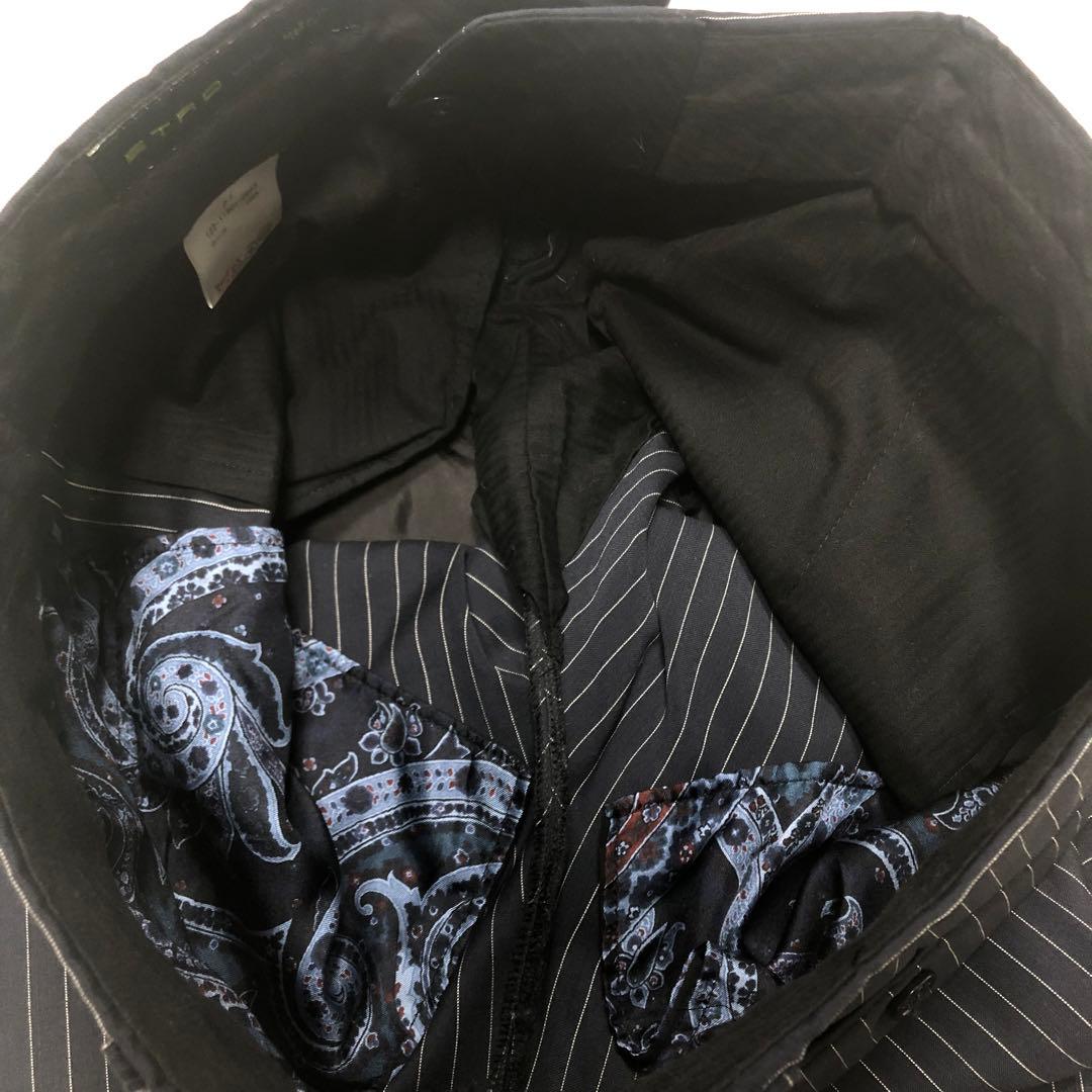 美品 ETRO スーツ セットアップ 44 ストライプ 裏地ペイズリー柄 希少