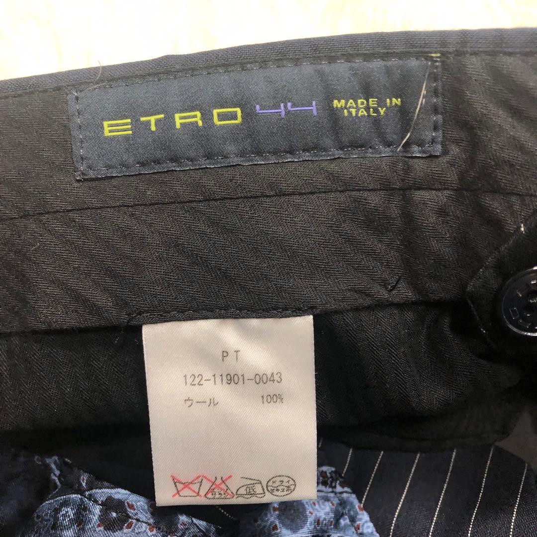 美品 ETRO スーツ セットアップ 44 ストライプ 裏地ペイズリー柄 希少