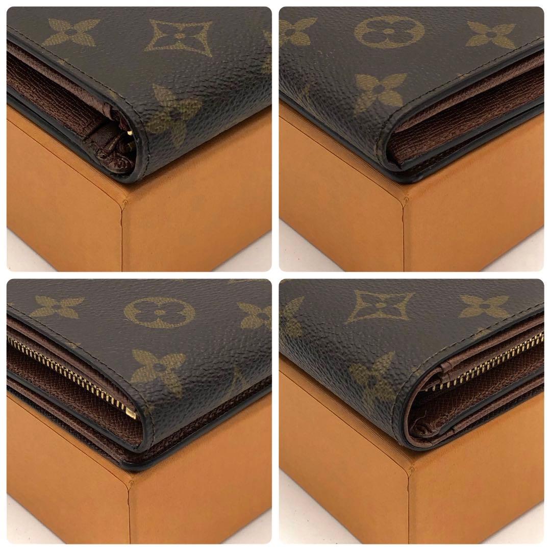 ルイヴィトン ポルトモネジップ 二つ折り財布 モノグラム ブラウン トレゾール