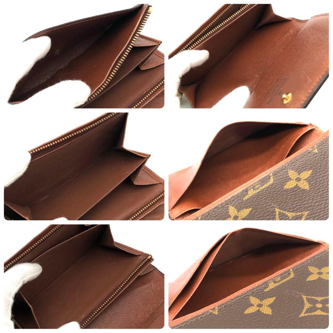 ルイヴィトン ポルトモネジップ 二つ折り財布 モノグラム ブラウン トレゾール