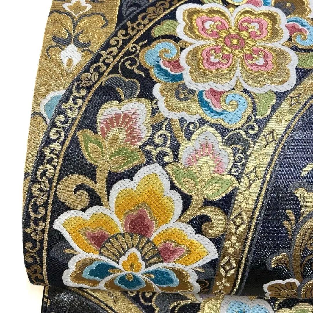 未着用　西陣織　織三彩　唐花　袋帯　着物　114a p