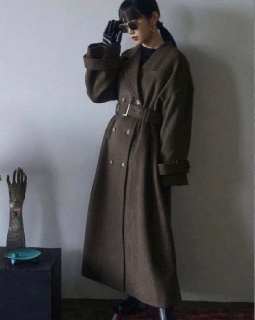 ジャケット・アウター Andrea&Co. YOSEATSUMEBUTTONWOOLCOAT