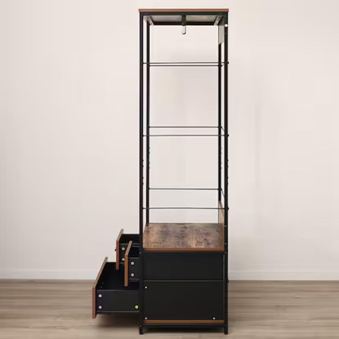 ハンガーラック 引き出し付き　Nステイン送料込み3/21終了