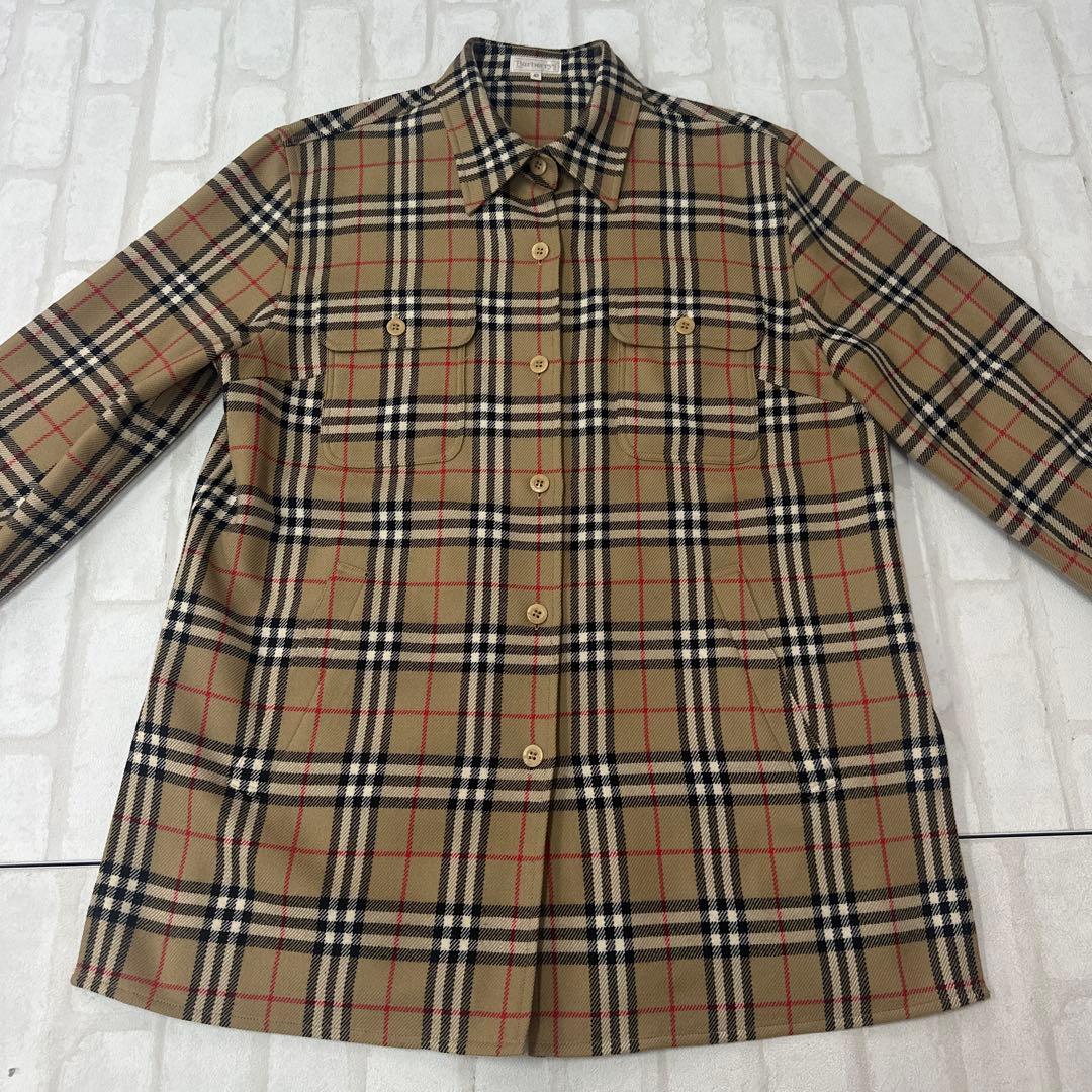 値下げ バーバリー Burberry ノバチェック ウール カシミヤ シャツJK