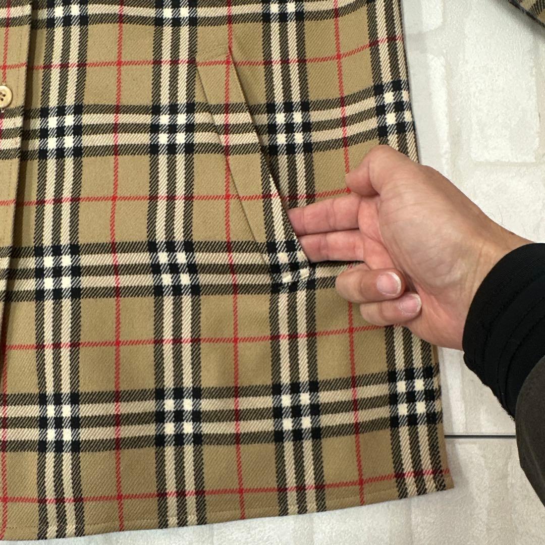 値下げ バーバリー Burberry ノバチェック ウール カシミヤ シャツJK