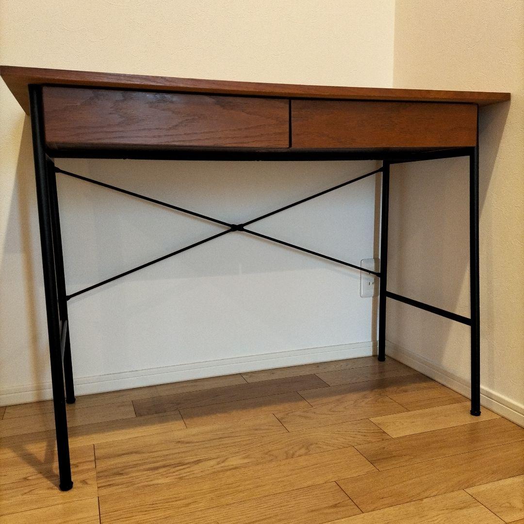 ニコアンド　ブラウン 引き出し付きデスク