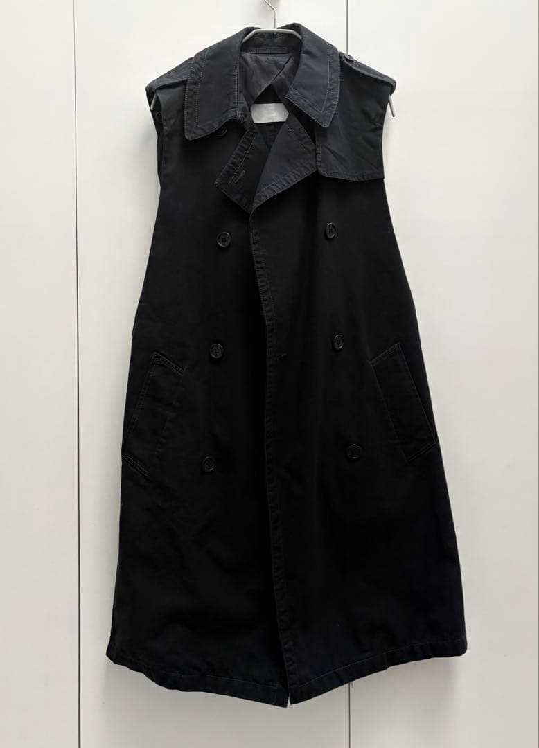 マルタンマルジェラ　本人期　トレンチコート　ブラック　袖取り外し　イタリア製