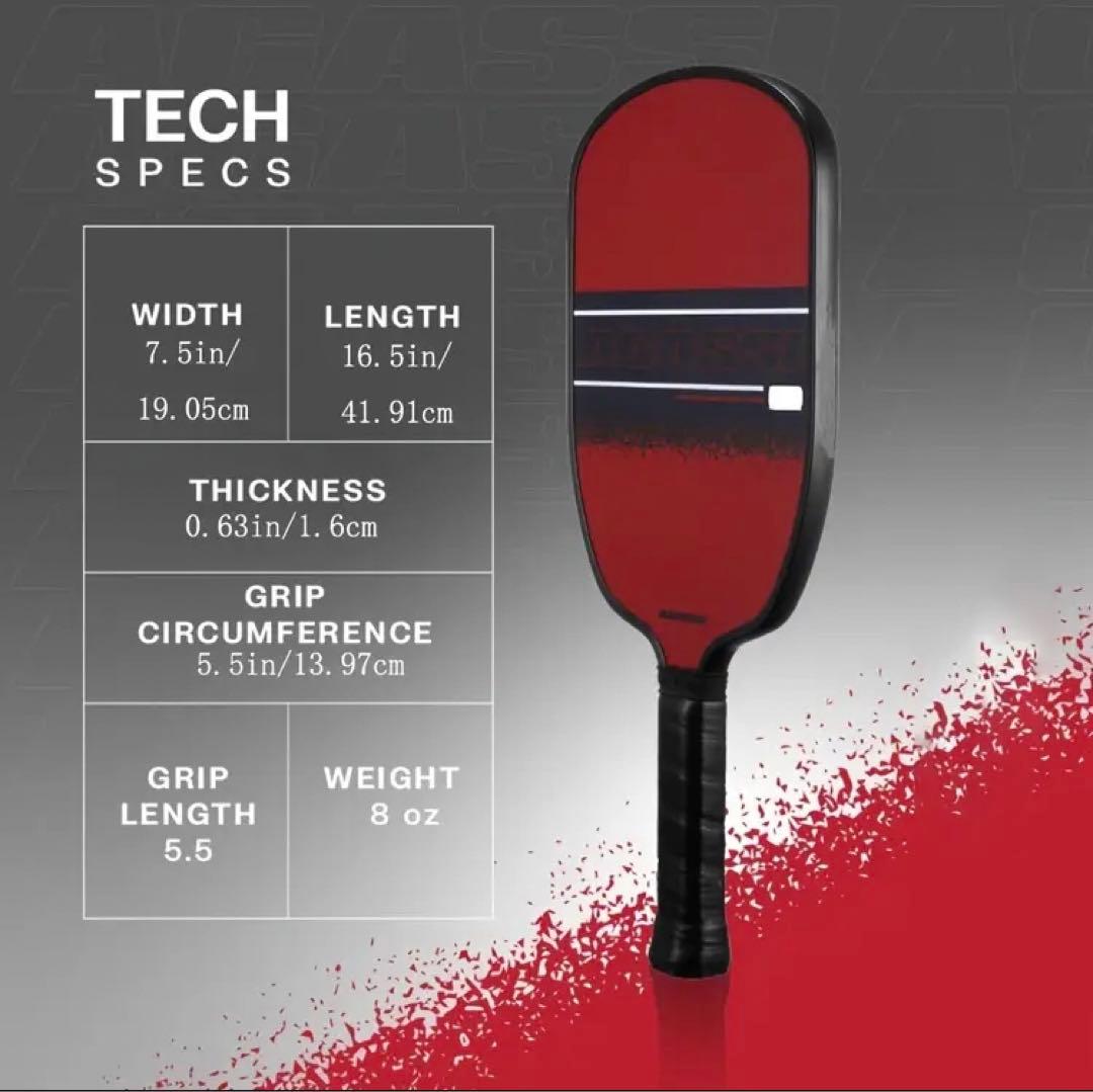 新品！！　アガシ チャンピオン 16mm ピックルボール　パドル　230g