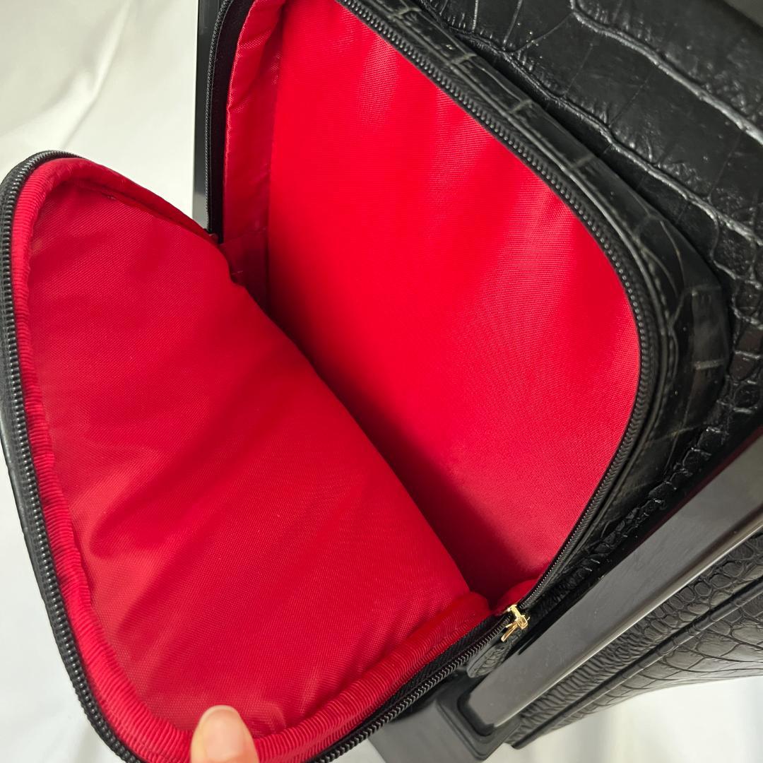 美品 スワニー キャリーケース クロコ型押し 2way お買い物 ブラック