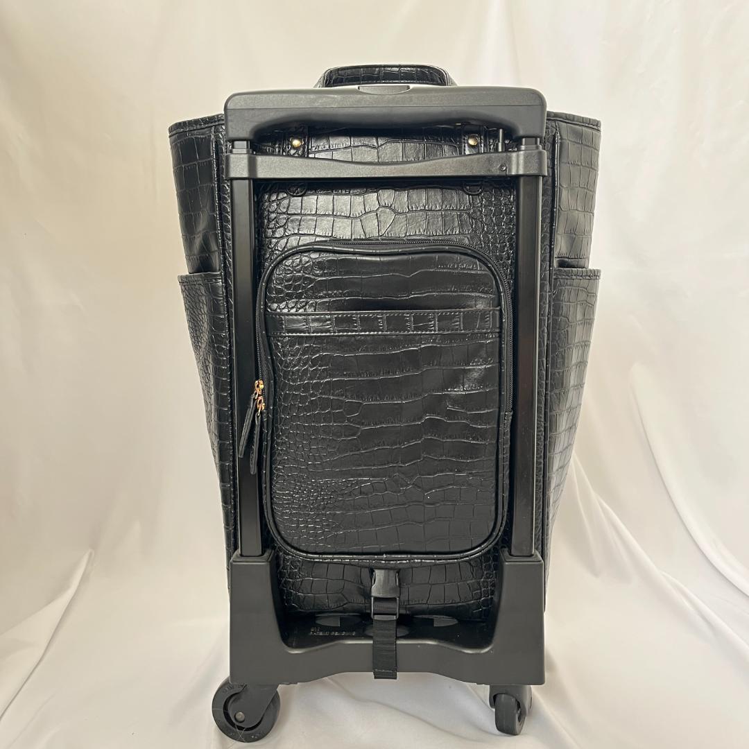 美品 スワニー キャリーケース クロコ型押し 2way お買い物 ブラック