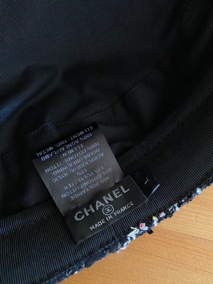 CHANEL シャネル　ツイードキャスケット　帽子　L