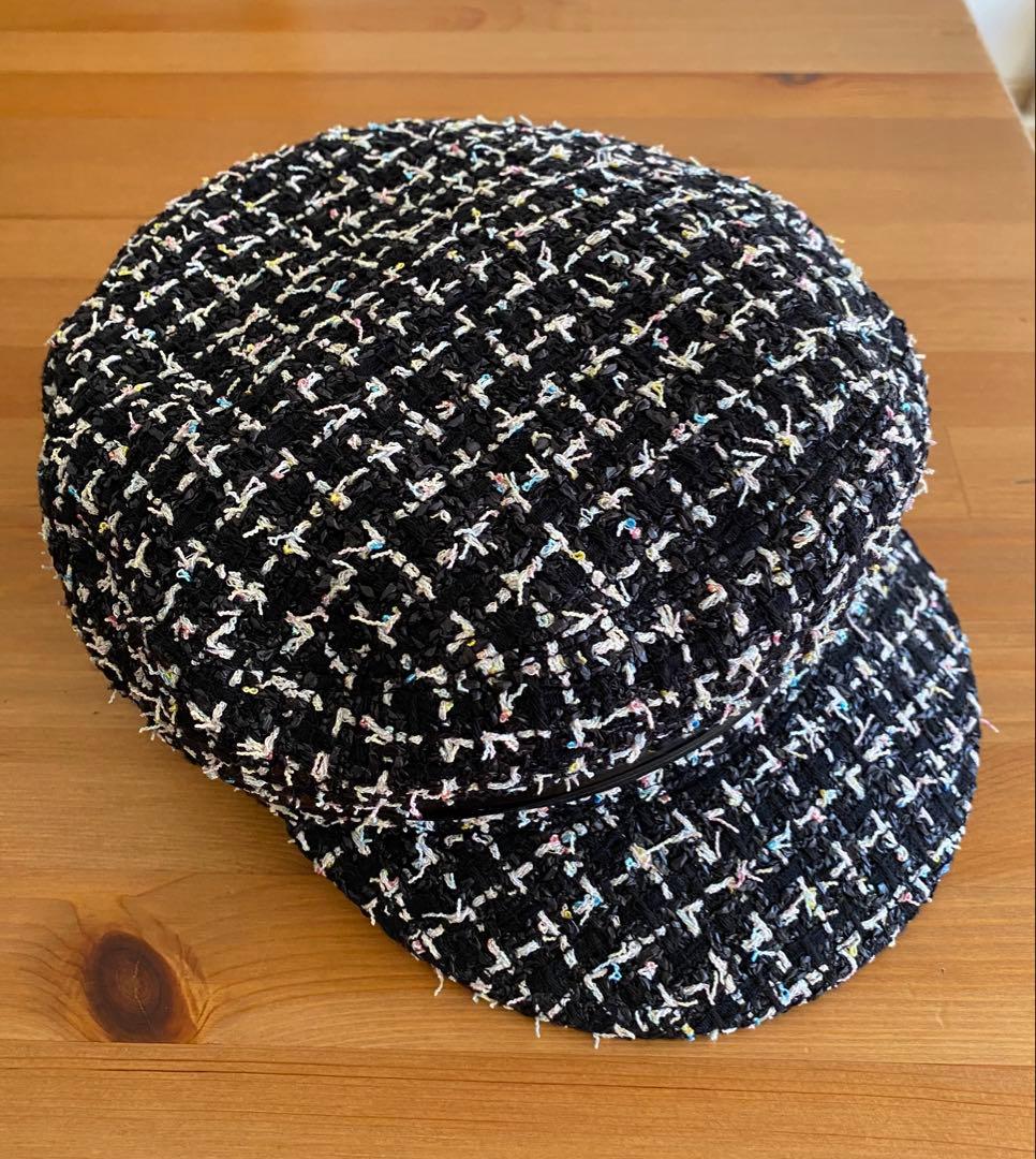 CHANEL シャネル　ツイードキャスケット　帽子　L
