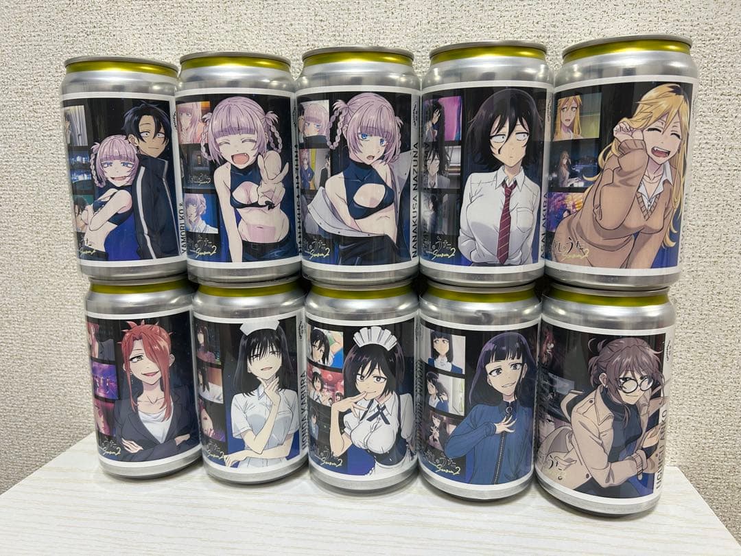 よふかしのうた 自販機 ラベル缶 ステッカー コンプリート 10本 セット