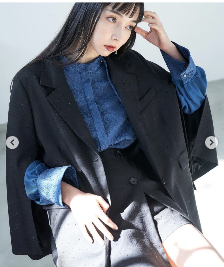 HARE ヴィンテージソデアキビッグテーラードジャケット チェック ブラック