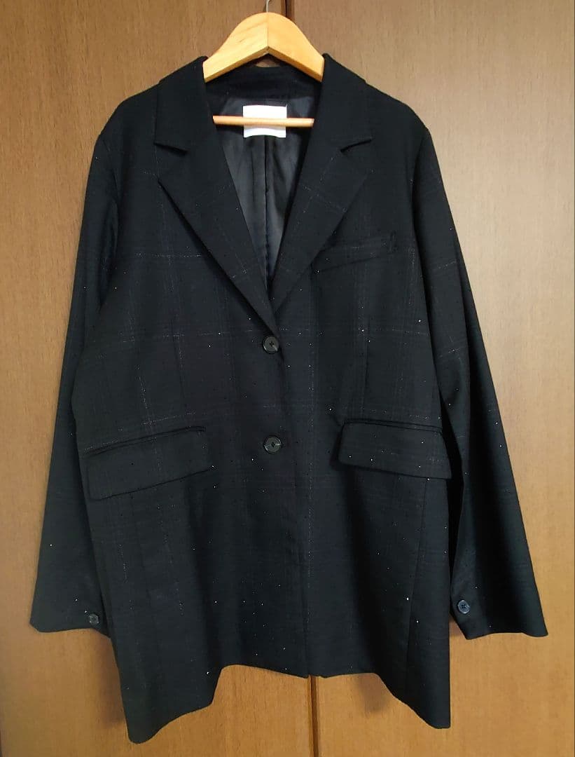 HARE ヴィンテージソデアキビッグテーラードジャケット チェック ブラック