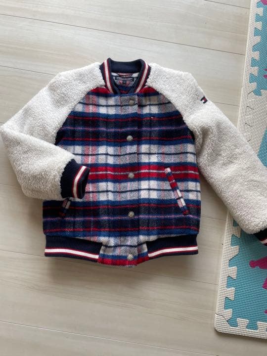 値下げ❗️  キッズアウター　ボア チェック　完売❗️