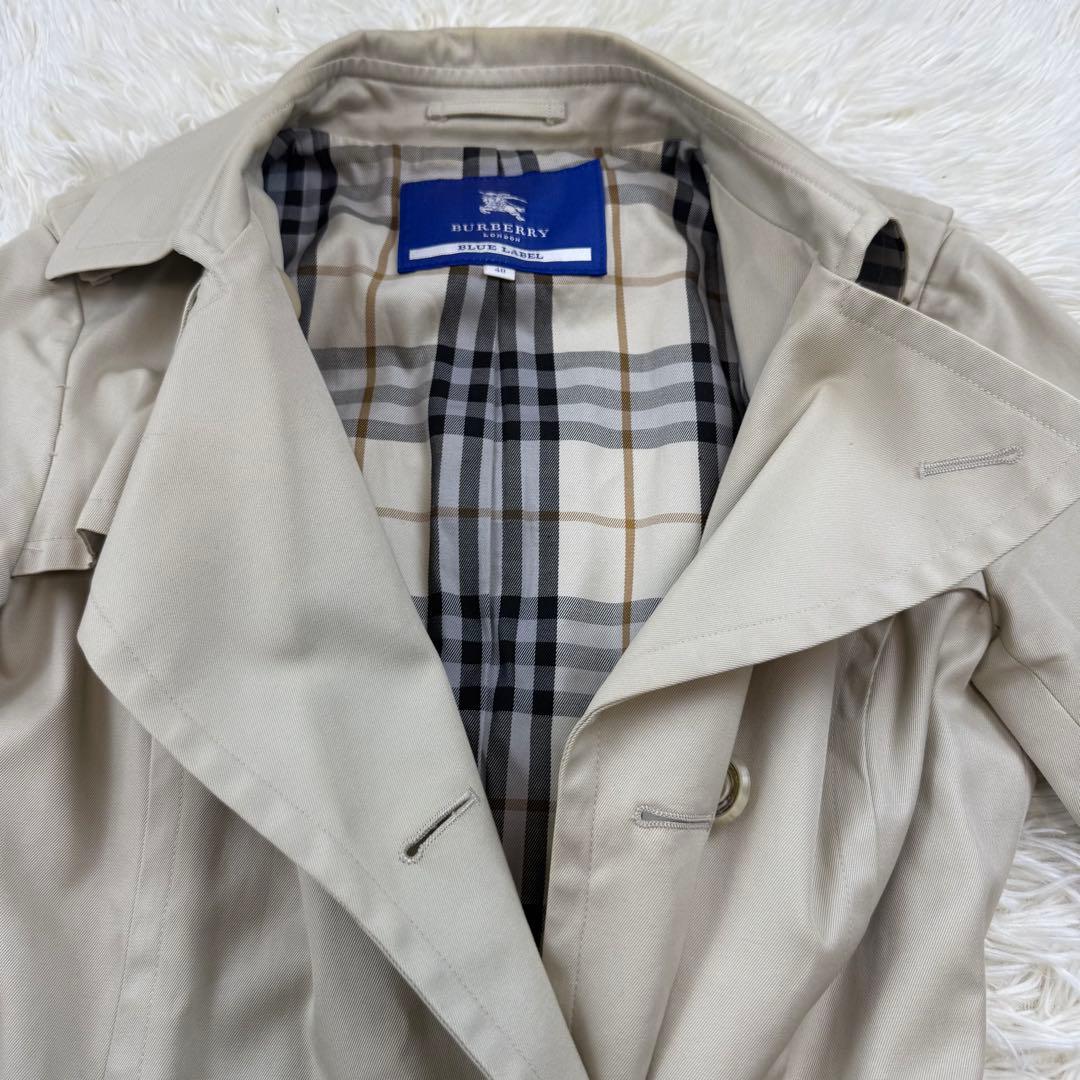 バーバリーブルーレーベル　トレンチコート　ノバチェック　ベルト付き