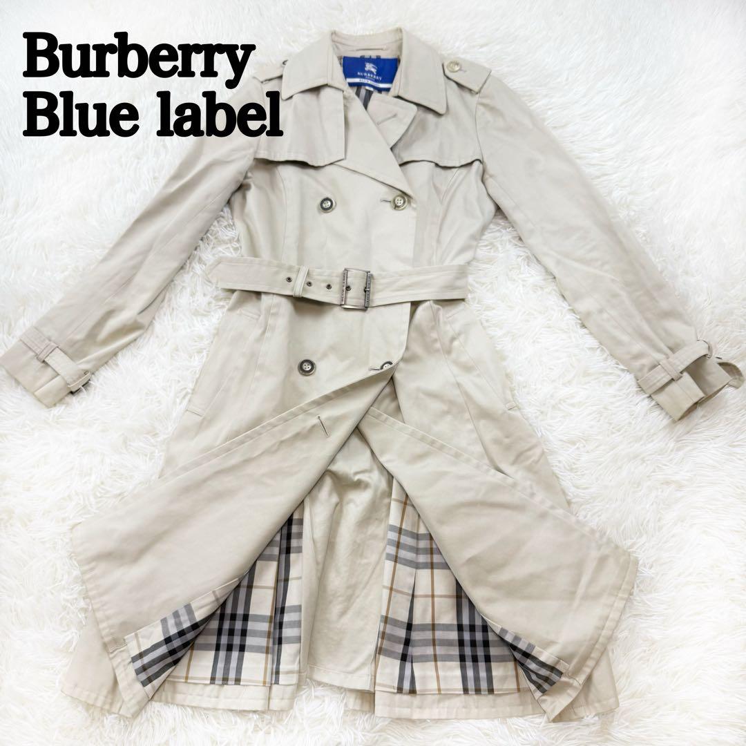 バーバリーブルーレーベル　トレンチコート　ノバチェック　ベルト付き