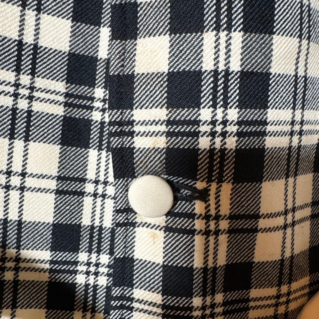 希少　1970s 英国製 ヴィンテージ チェック ウール テーラード　ユーロ