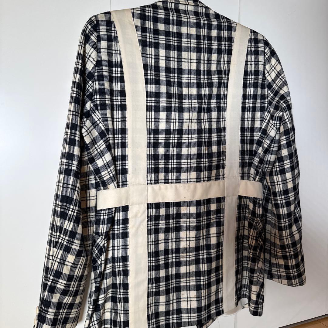 希少　1970s 英国製 ヴィンテージ チェック ウール テーラード　ユーロ