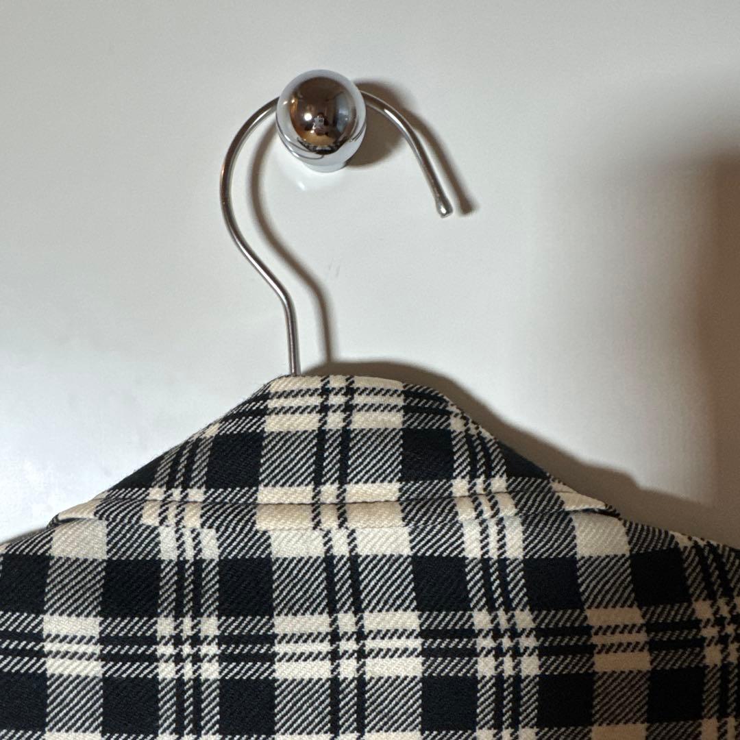 希少　1970s 英国製 ヴィンテージ チェック ウール テーラード　ユーロ