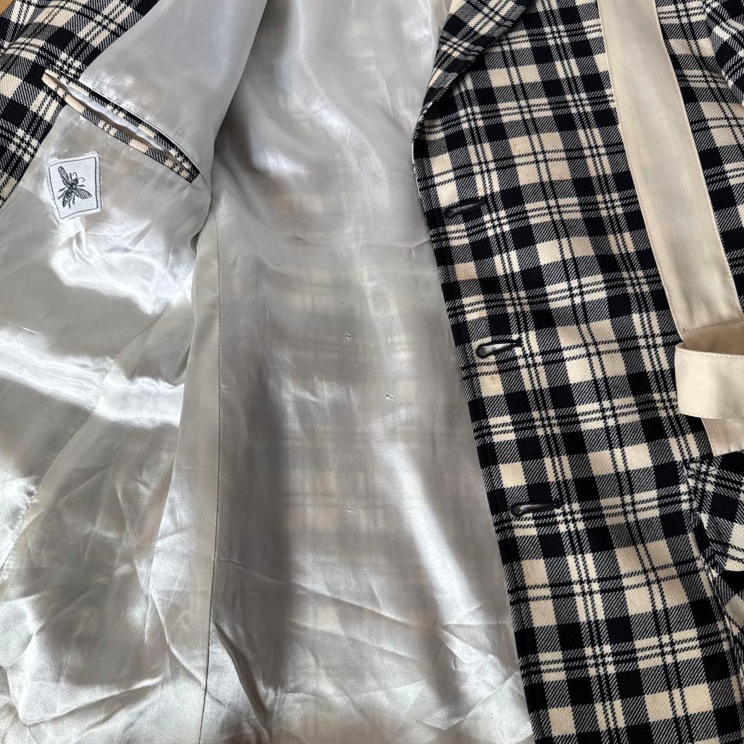 希少　1970s 英国製 ヴィンテージ チェック ウール テーラード　ユーロ