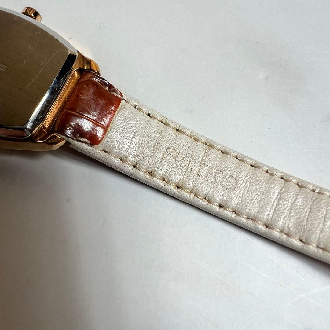 稼働美品 セイコールキア レディース腕時計 1B22-0AP0 トノー型 ピンク