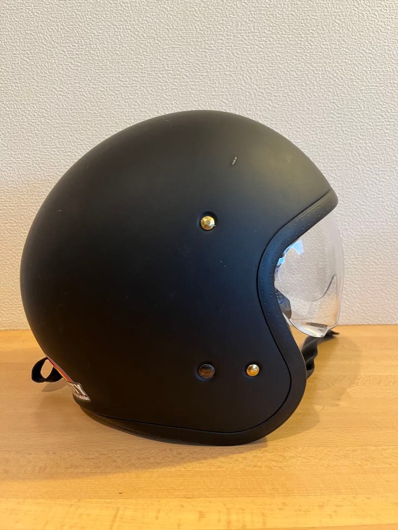 マットブラック ジェットヘルメット スモークシールド付き