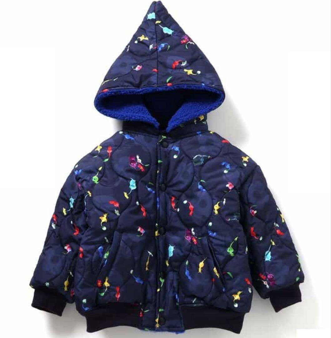 BREEZE ピクミン　リバーシブルボアブルゾン　ブルー　140cm