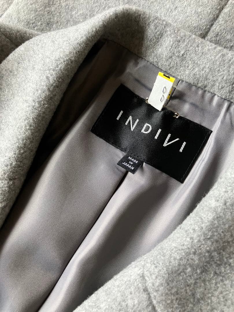 INDIVI グレー チェスターコート S 05サイズ
