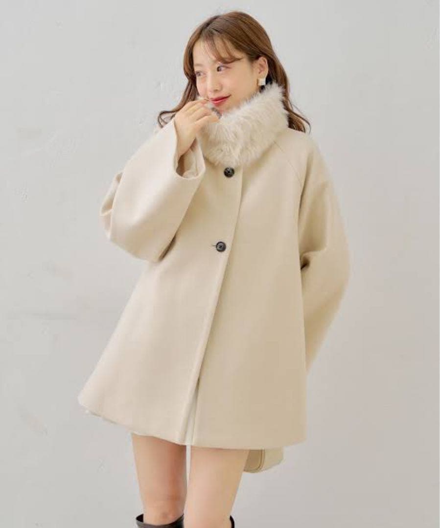 Chico(チコ)【マルチウェイ】ファー取り外しケープコート