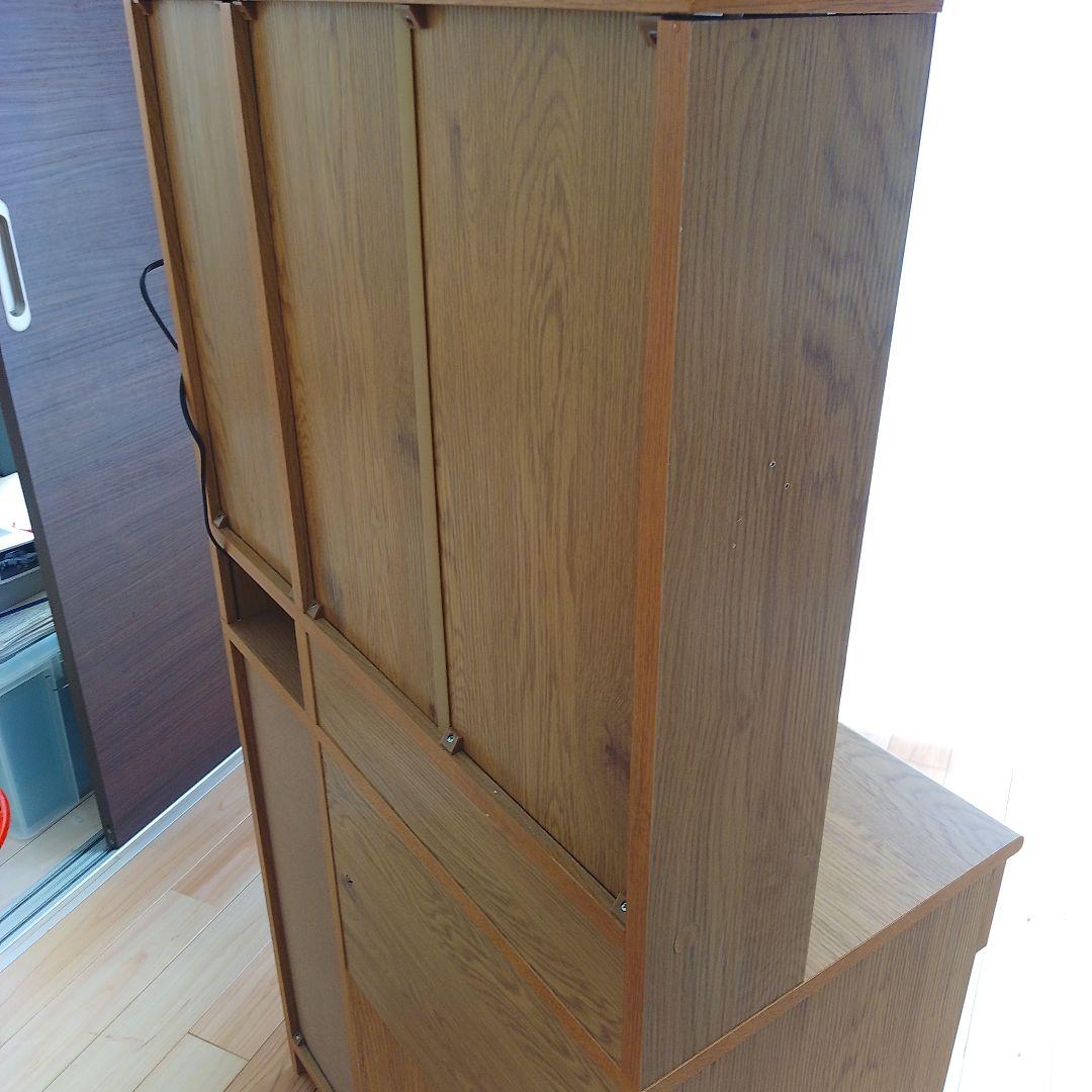 【お値下げ】3面鏡 シンプルドレッサー・鏡台　スツール付き