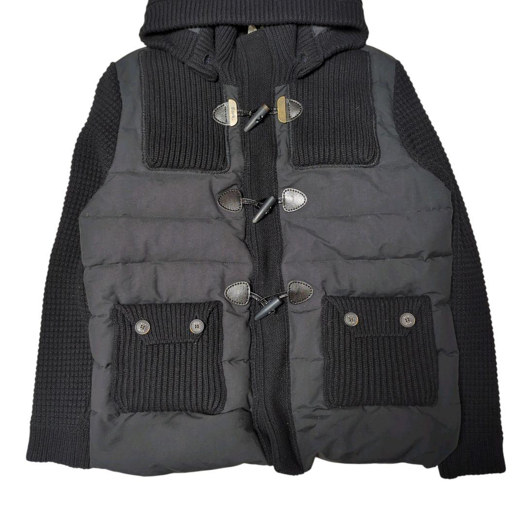 美品 BARK ダッフル ダウン切り替え ワッフル ブラック L イタリア製