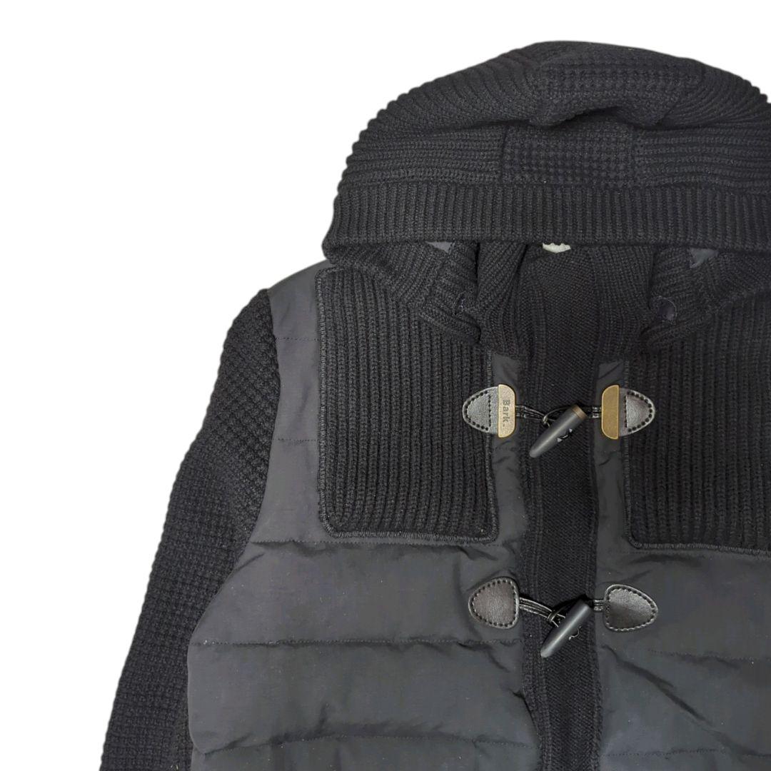 美品 BARK ダッフル ダウン切り替え ワッフル ブラック L イタリア製